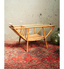 Table basse en rotin Léonie N°982- Produit chiné Debongout