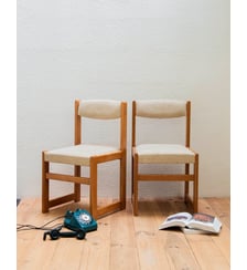 Paire de chaises en bois Alma N°1072- Produit chiné Debongout