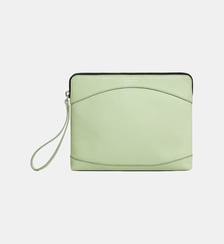 Pochette zippée en cuir grainé Le Tanneur