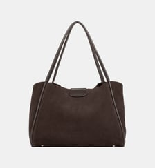 Grand sac cabas épaule Suède Ida en cuir Lancaster