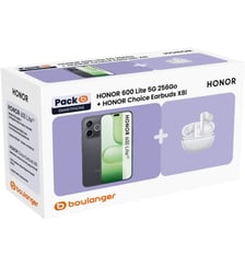 Smartphone Pack 600 Lite 5G 256Go Noir + Honor Choice Earbuds X8I HONOR