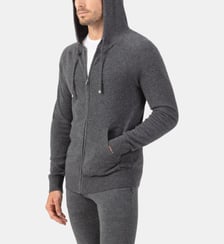 Sweat à capuche zippé en cachemire Ron Dorff
