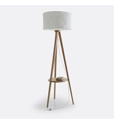 Lampadaire trépied frêne et abat-jour lin La Redoute Interieurs