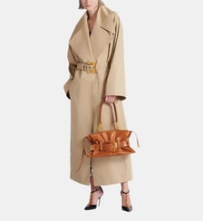 Trench long en gabardine de coton Balmain
