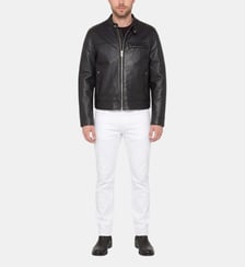 Blouson biker, cuir d'agneau Schott