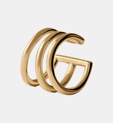 Triple brassard d’oreille en 925 plaqué argent en or jaune 18K Aristocrazy