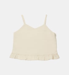 Top sans manches avec volants et logo Marni