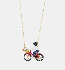 Collier plastron vélo, caniche et bouquet de fleurs Les Néréides