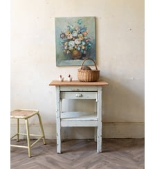 Table d'appoint vintage en bois Francine N°1022- Produit chiné Debongout