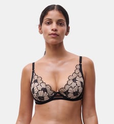 Soutien-gorge coques plongeant broderie florale Chantelle Pulp