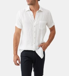 Chemise slim en lin manches courtes Palm Beach Rodd & Gunn