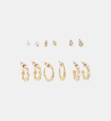 Set de 6 paires de boucles d'oreilles puces et créoles Balaboosté