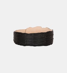 Large ceinture en cuir effet croco Balmain