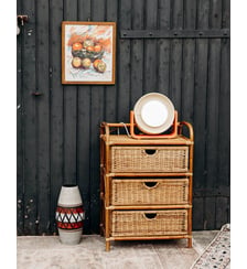 Petite commode en rotin Garance N°133- Produit chiné Debongout