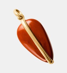 Charme argenté 925 plaqué or jaune 18K avec jaspe rouge Aristocrazy