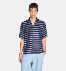 Chemise à rayures col bateau Sandro