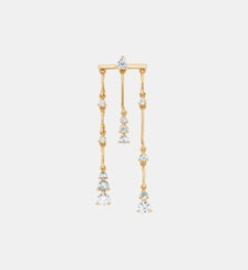Boucle d'oreille puce pendante Pluie de Neige argent Nebuleuse Bijoux