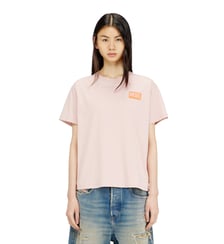 T-shirt en jersey de coton biologique avec encolure ras-du-cou et imprimé logo Diesel