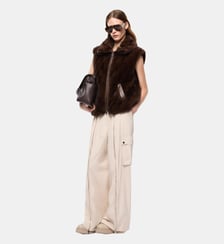 Gilet zippé en fourrure synthétique Pinko