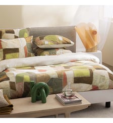 Housse de couette imprimée en percale de coton, CLAY COLLAGE Designers Guild