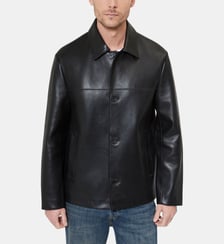 Blouson en cuir à boutons The Kooples