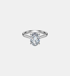 Bague solitaire Eternity, Diamants de synthèse 2 ct tw, Forme ovale, Or blanc 18 carats Swarovski