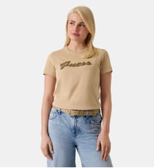 T-shirt avec logo en perles Guess