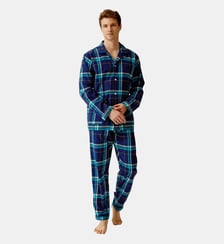 Pyjama boutonné en flanelle de coton - Mark Arthur