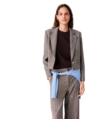 Veste de tailleur courte à carreaux Maje