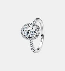 Bague Spectaculaire Halo Ovale Scintillant Pandora