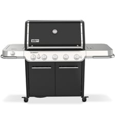 Barbecue gaz Summit FS38 E black 5 brûleurs sur chariot, 91x49 cm réchaud latéral Weber