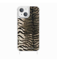 Coque de téléphone glossy zèbre gris avec anneaux pour iPhone 14 La Coque Française
