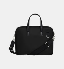 Porte documents 15" Basile en toile nylon et cuir lisse Le Tanneur