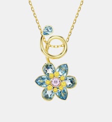 Pendentif Idyllia, Fleur, Doré à l’or 18 carats (750/1000) Swarovski