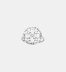 Bague jeton Le Trèfle en Argent avec diamant blanc La Garçonne Diamant