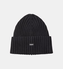 Bonnet en laine mélangée maille côtelée Sandro