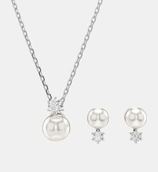 Parure Matrix, Perle de cristal, Métal rhodié Swarovski