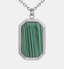 COLL. mono-motif Mason en Acier 316L avec malachite vert Phebus