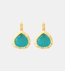 Boucles d'oreilles dormeuses cerclées   doré à l'or fin - Bysance Satellite