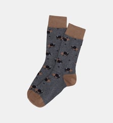 Chaussettes en coton - En Plaine Nuit Gris Arthur