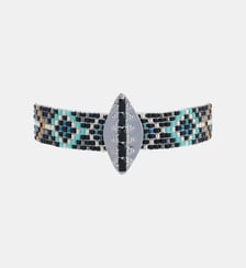 Bracelet manchette perles tissées avec cabochon KAIRO Hipanema