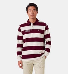 Polo de rugby manches longues rayé broderie O BIARRITZ Serge Blanco