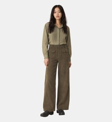Pantalon large Pamm velours côtelé Leon & Harper