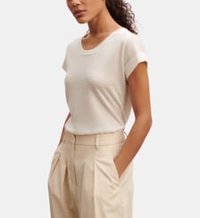 T-shirt droit en cachemire et soie Bompard