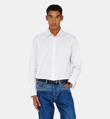 Chemise rayée en coton avec broderie D Diesel