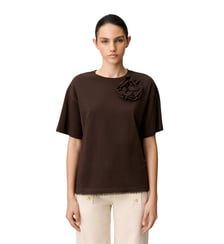T-shirt jersey fleur ton sur ton Claudie Pierlot
