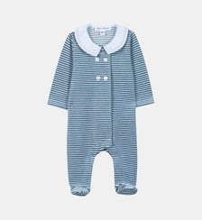 Pyjama -  orage velours rayures col Claudine Tartine Et Chocolat