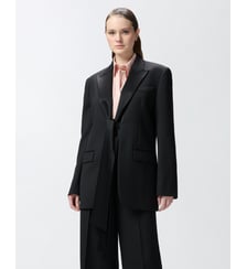 Blazer oversize en laine avec col en satin Pinko