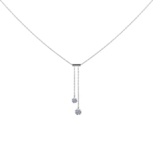 Collier 360° CRAVATE - 2 diamants, poids total 0,35ct approx.  - Or blanc 750‰ La Brune & La Blonde