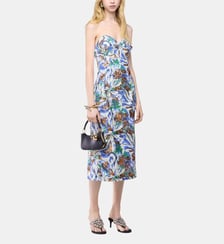 Robe midi avec broderie de sequins en forme de fleurs Rabanne